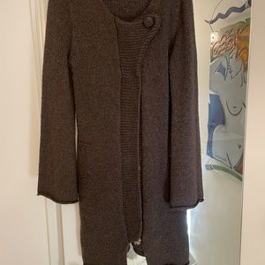 Long knit sweater coat